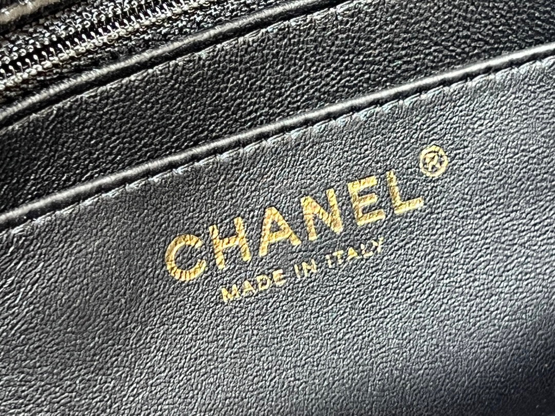 CC 24K Mini Flap Bag 18cm Black Lambskin Gold Hardware mysite