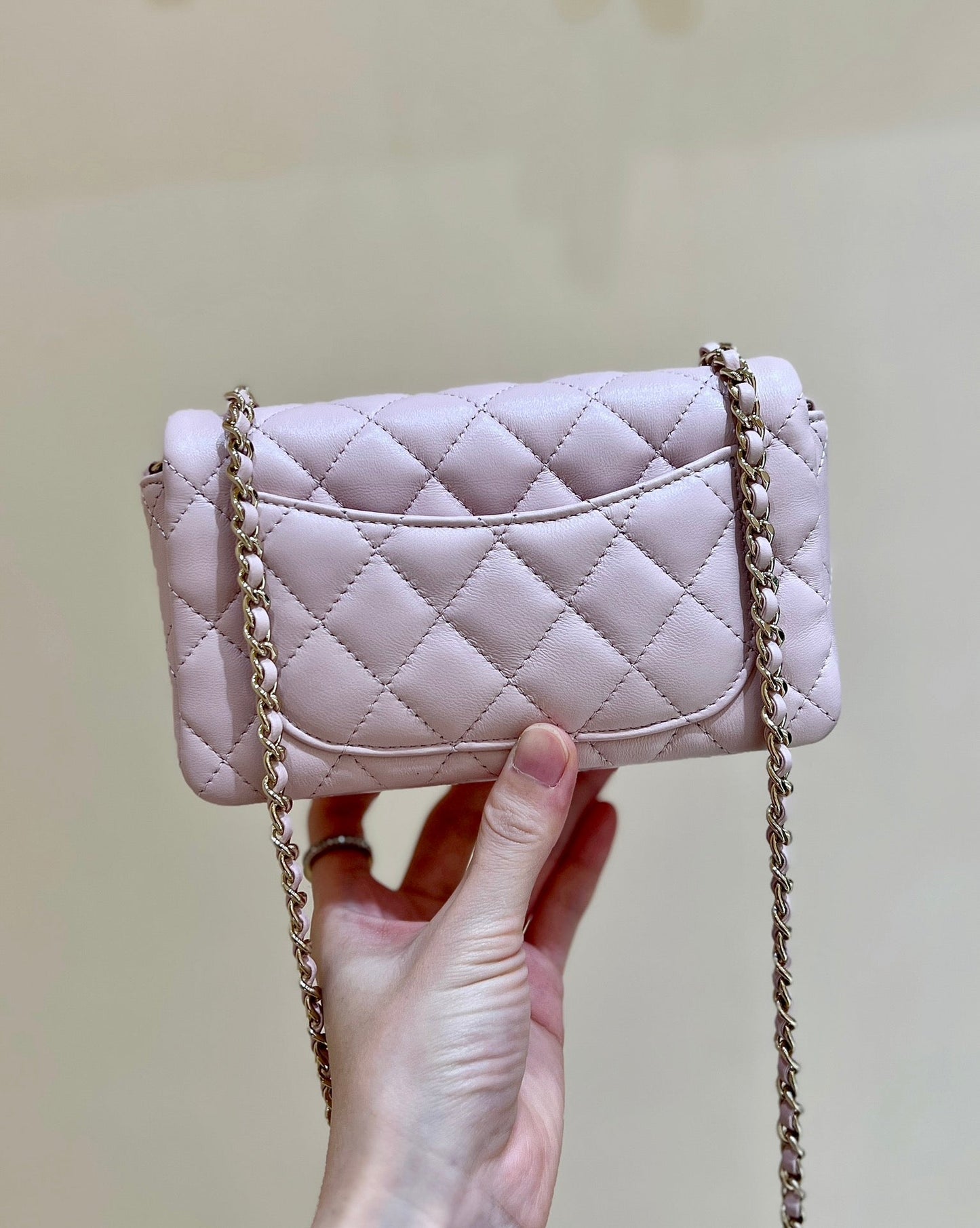 CC 24K Mini Flap Bag 18cm Light Pink Lambskin Gold Hardware mysite