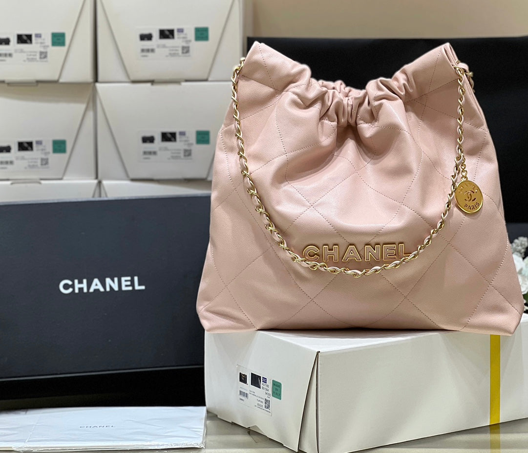 CC 24K Hobo 22 Bag Light Pink Grained Calfskin mysite