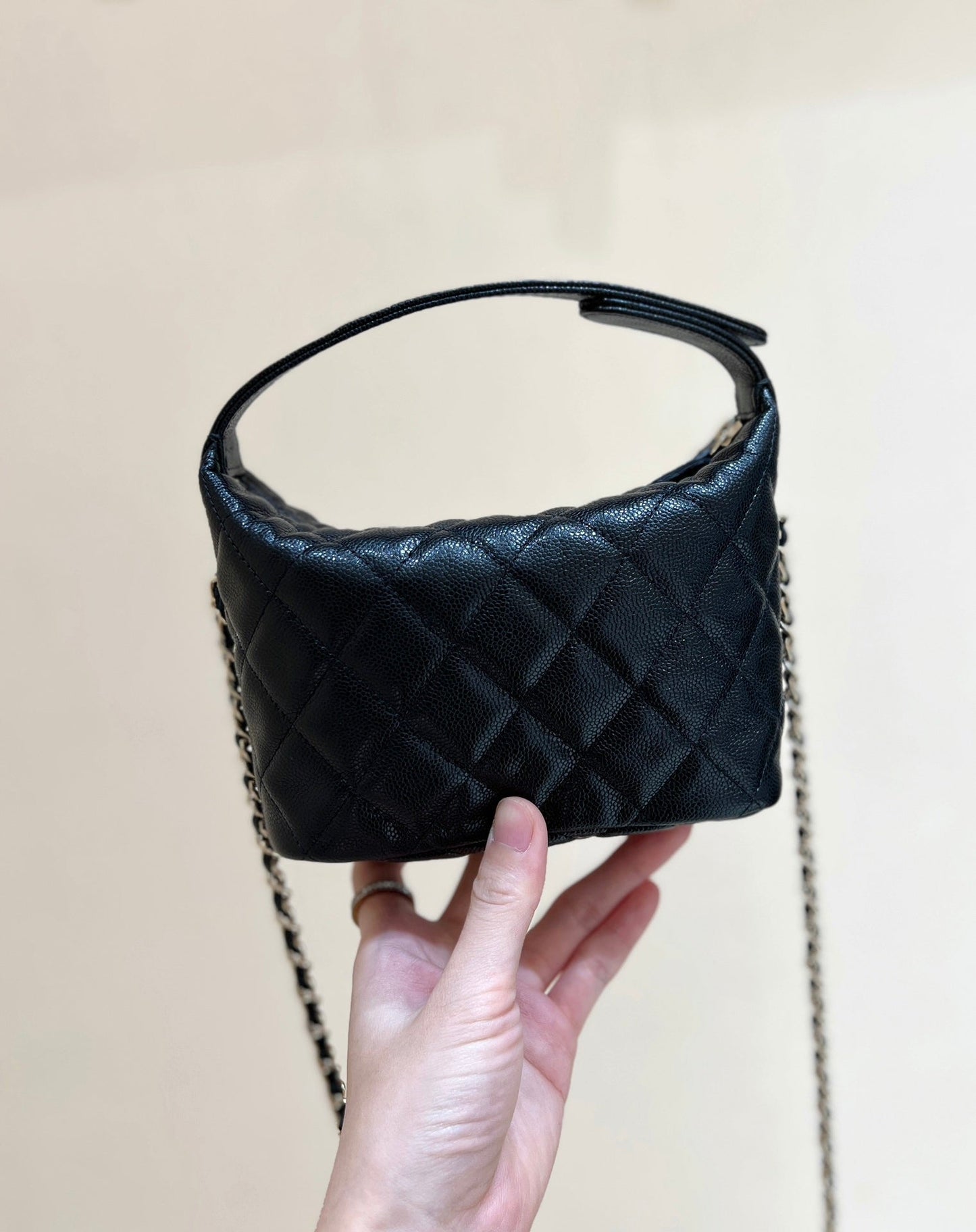 25C Hobo Bag 19cm Black Grained Calfskin mysite