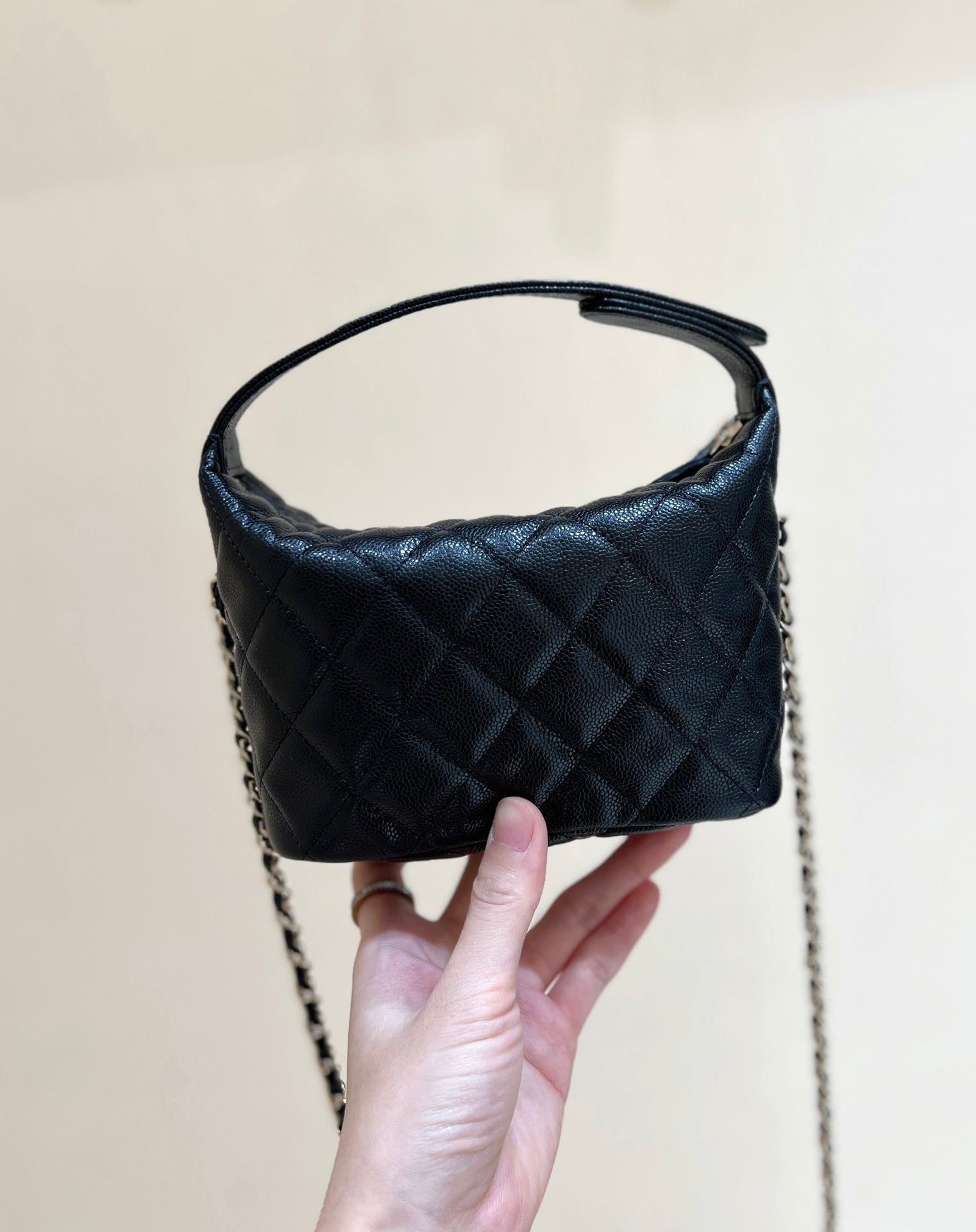 25C Hobo Bag 19cm Black Grained Calfskin mysite