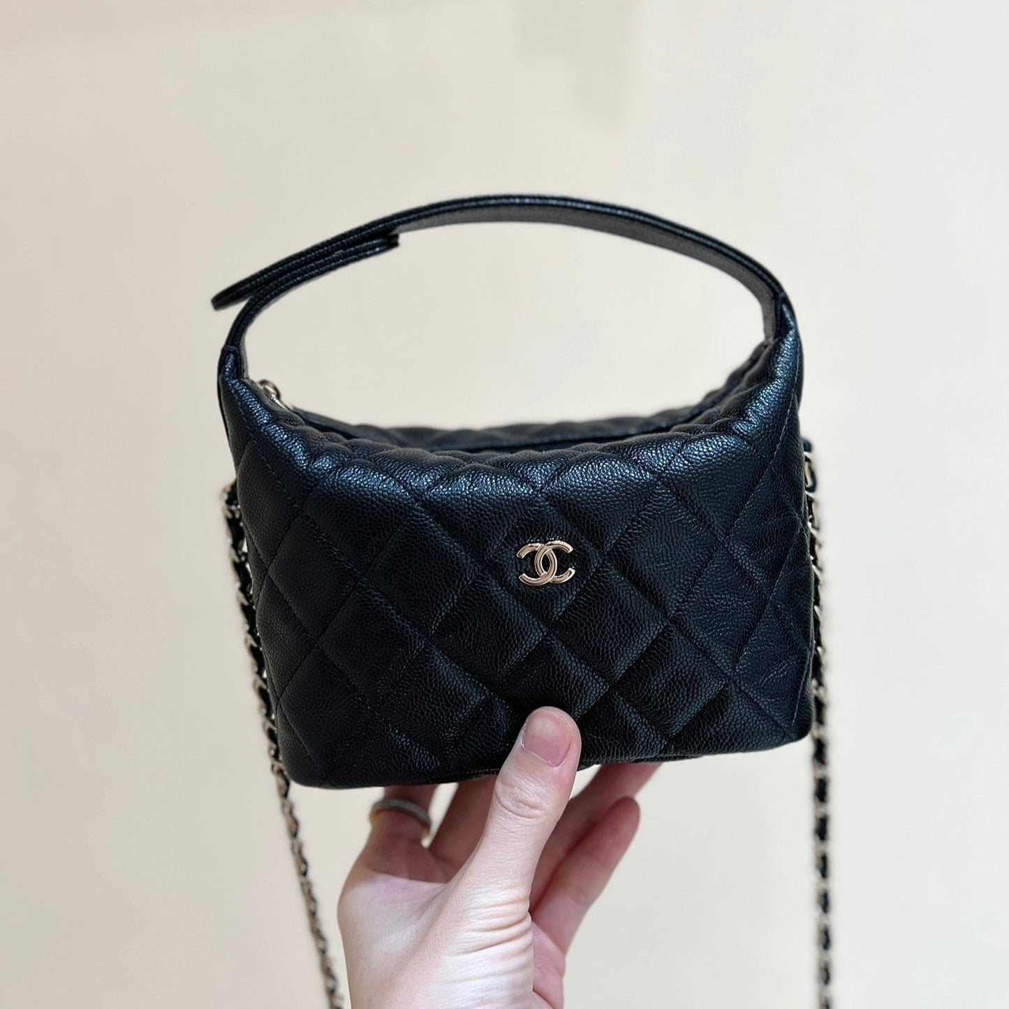 25C Hobo Bag 19cm Black Grained Calfskin mysite