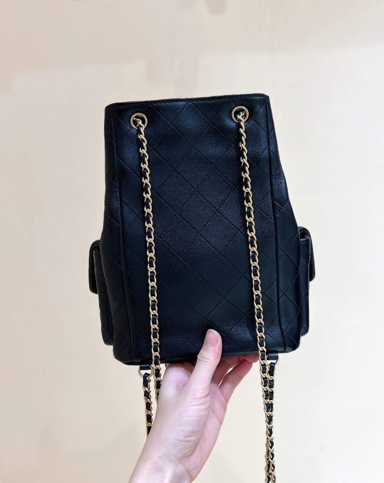 25C Backpack 18cm Black Calfsin Gold Hardware mysite