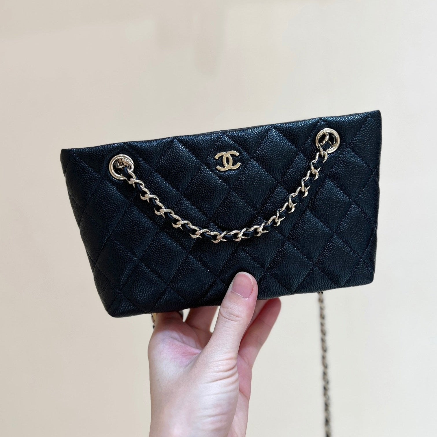 25C Small Tote 17cm Black Grained Calfskin mysite