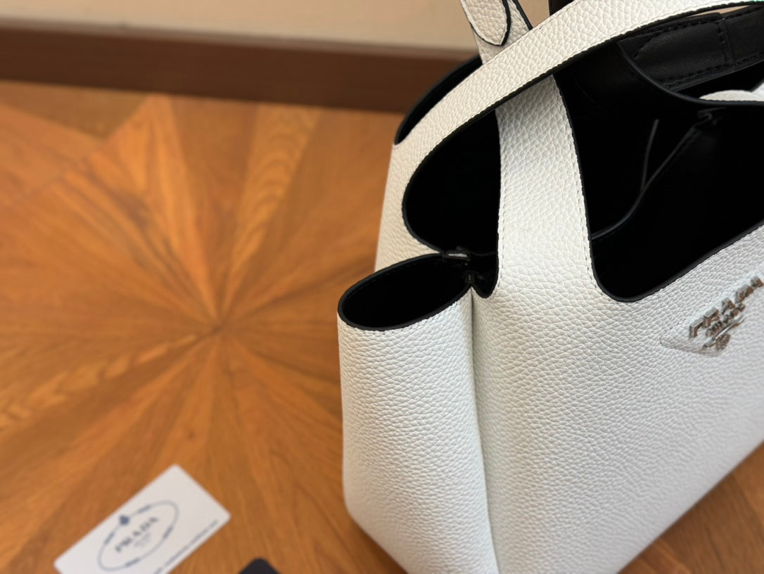 PRA 25 BASKET BAG IN WHITE CALFSKIN mysite