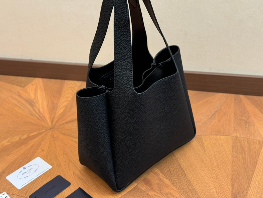 PRA 25 BASKET BAG IN BLACK CALFSKIN mysite