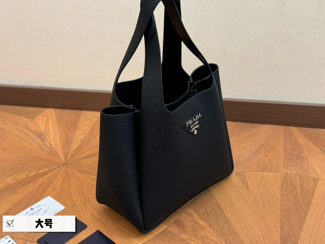 PRA 25 BASKET BAG IN BLACK CALFSKIN mysite