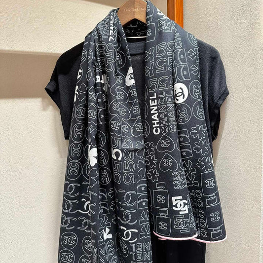 SQUARE SCARF 140 CM IN BLACK MONOGRAM SILK 403999 mysite