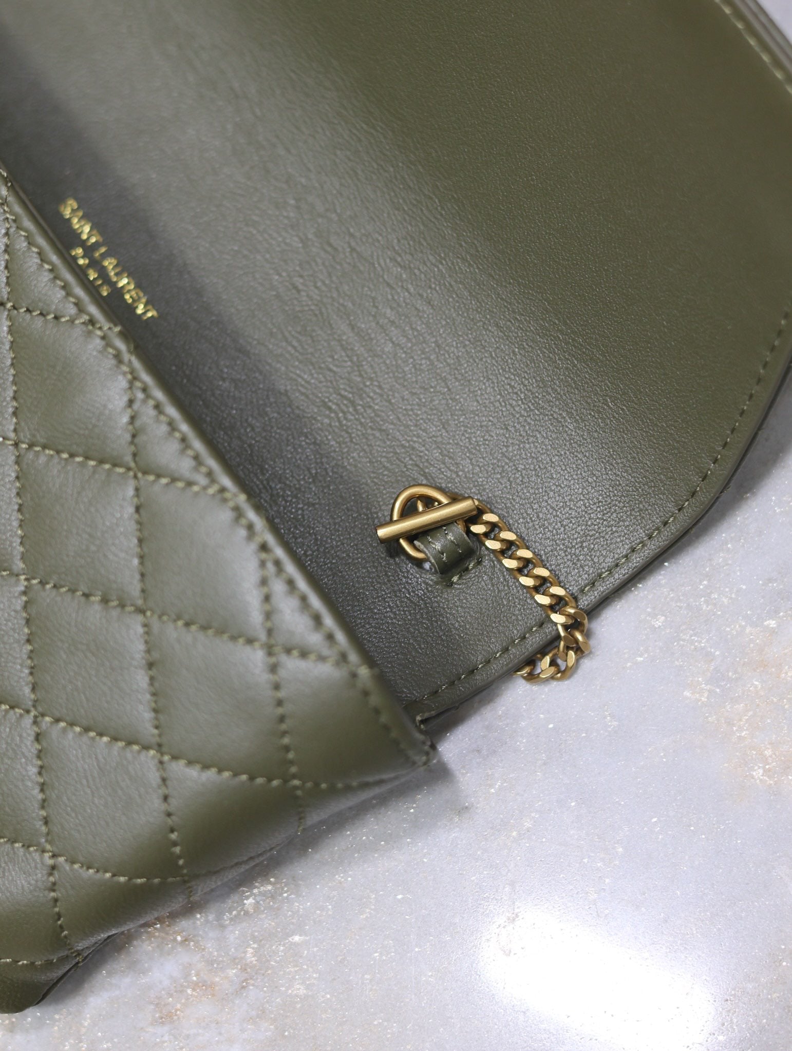 Prada Gaby Phone Bag 19cm Olive Green Quilted Leather mysite