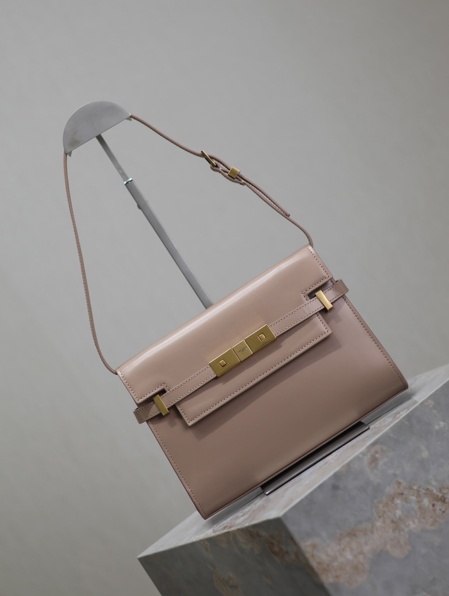 MANHATTAN SMALL 24 IN DARK BEIGE SMOOTH LAMBSKIN GOLD HARDWARE mysite