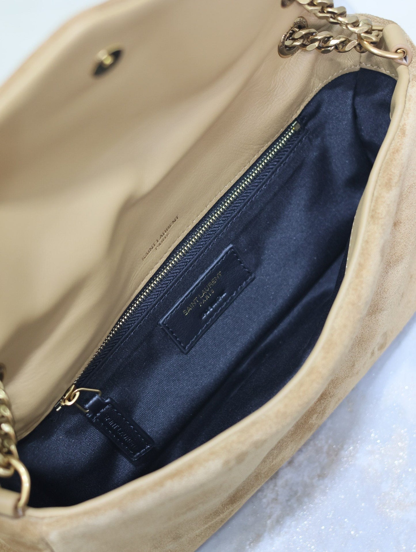 CALYPSO BAG 26 IN CIDER BROWN SUEDE GOLD HARDWARE mysite