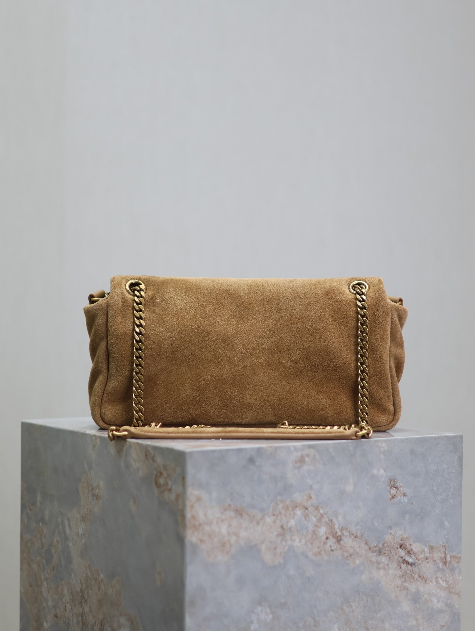 CALYPSO BAG 26 IN CIDER BROWN SUEDE GOLD HARDWARE mysite