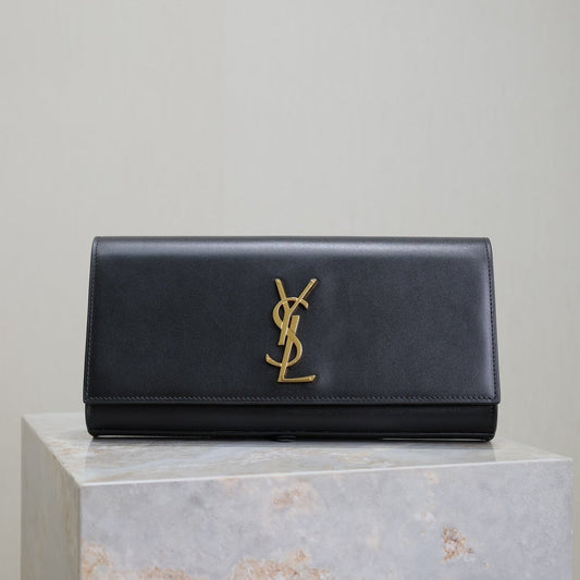 CLASSIC KATE CLUTCH 27 IN BLACK LAMBSKIN GOLD HARDWARE mysite