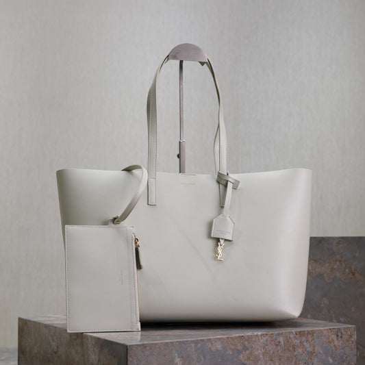 SHOPPING TOTE BAG 38 IN WHITE CALFSKIN mysite