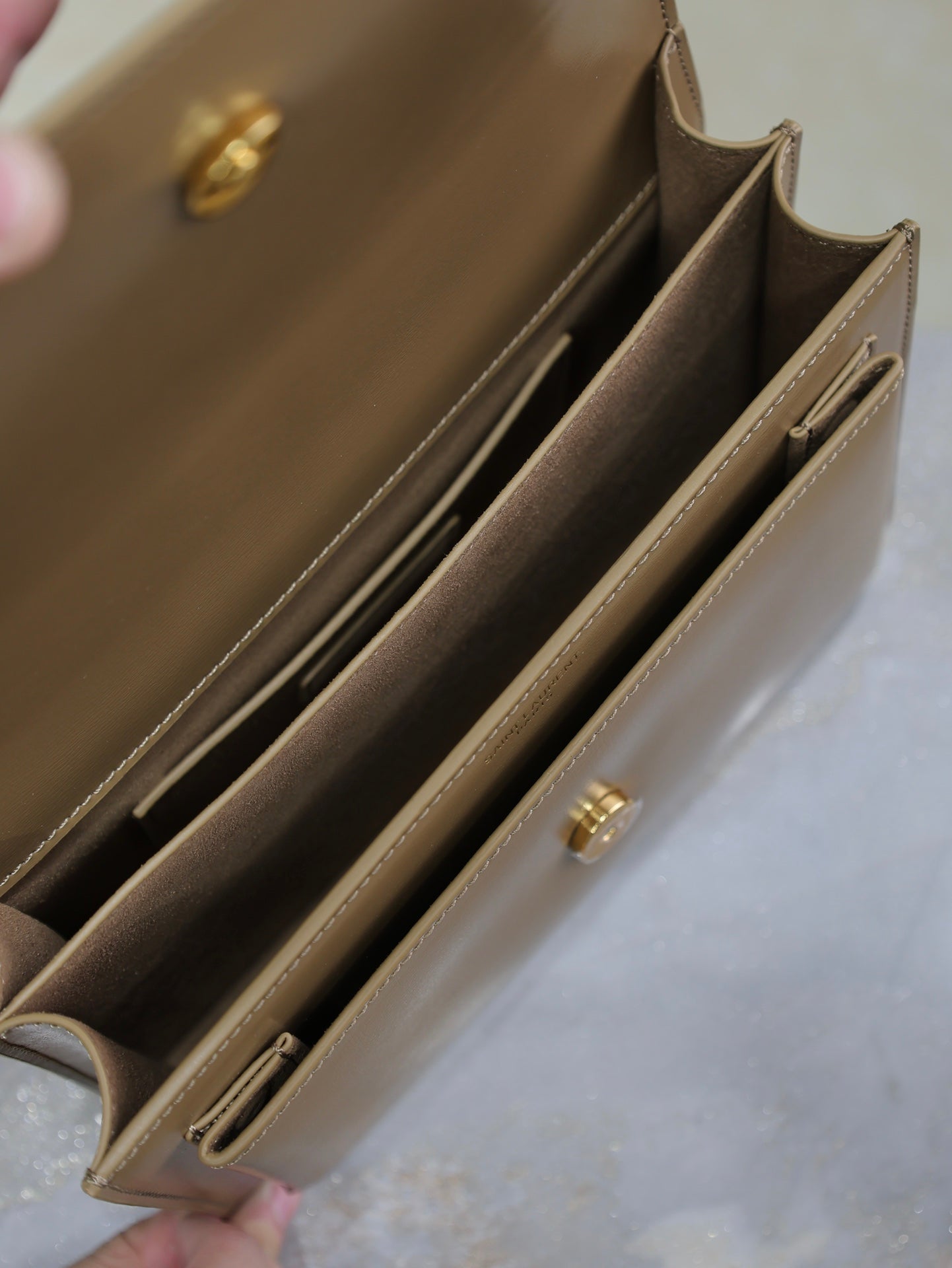 YSL Medium Sunset Shoulder Bag 22cm Brown Cowhide GHW mysite