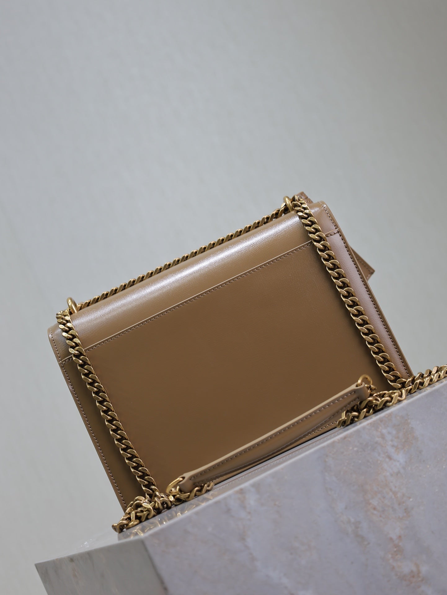 YSL Medium Sunset Shoulder Bag 22cm Brown Cowhide GHW mysite