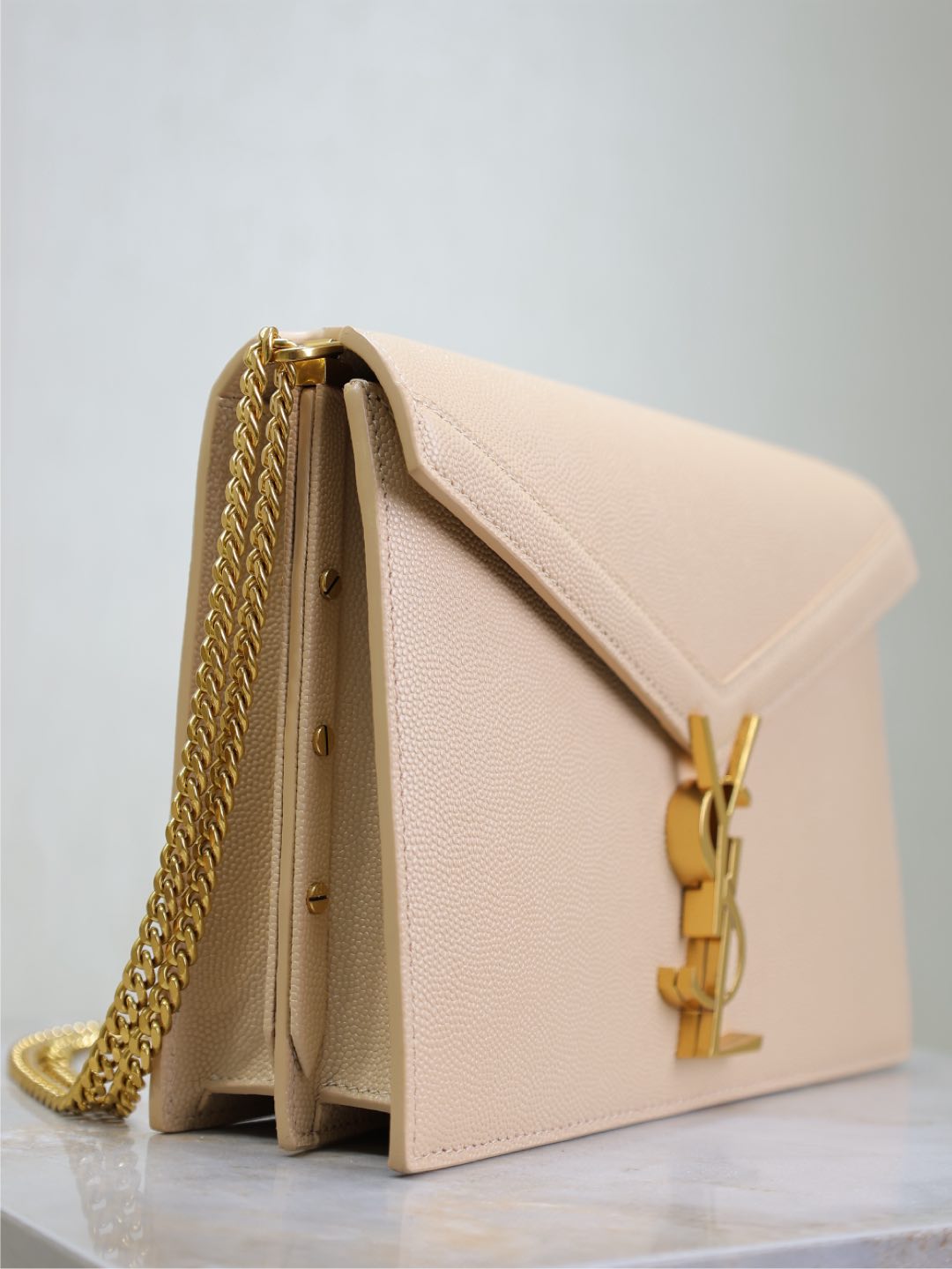 CASSANDRA CHAIN BAG 22 IN APRICOT CAVIAR PATTERN CALFSKIN GOLD HARDWARE mysite