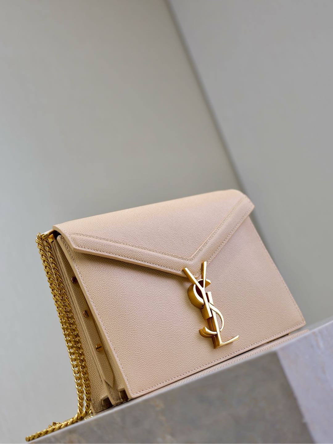 CASSANDRA CHAIN BAG 22 IN APRICOT CAVIAR PATTERN CALFSKIN GOLD HARDWARE mysite