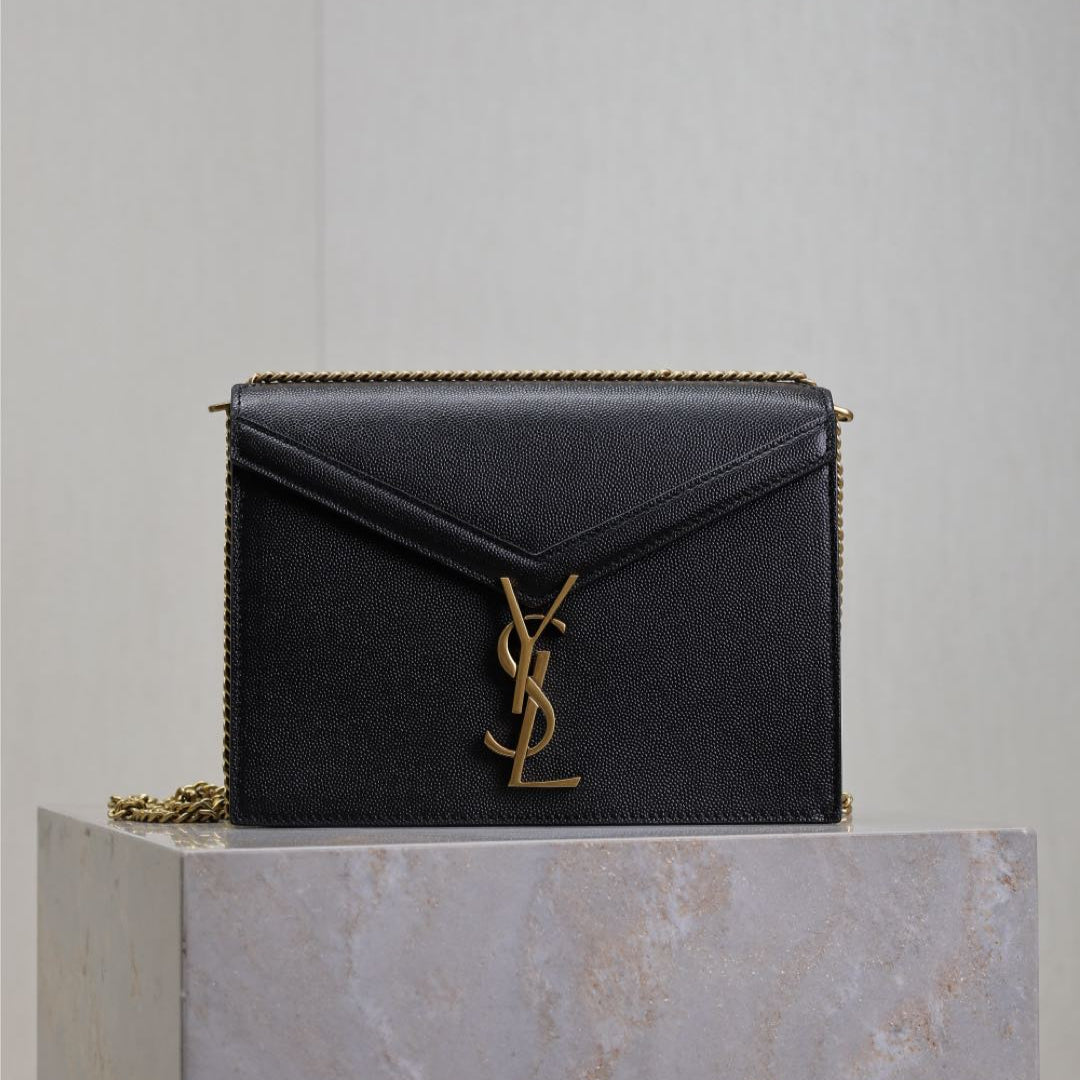 CASSANDRA CHAIN BAG 22 IN BLACK CAVIAR PATTERN CALFSKIN GOLD HARDWARE mysite