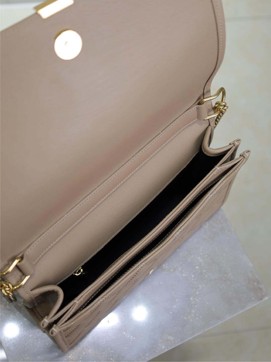 BECKY 25 IN MEDIUM BROWN QUILTED LAMBSKIN GOLD HARDWARE mysite