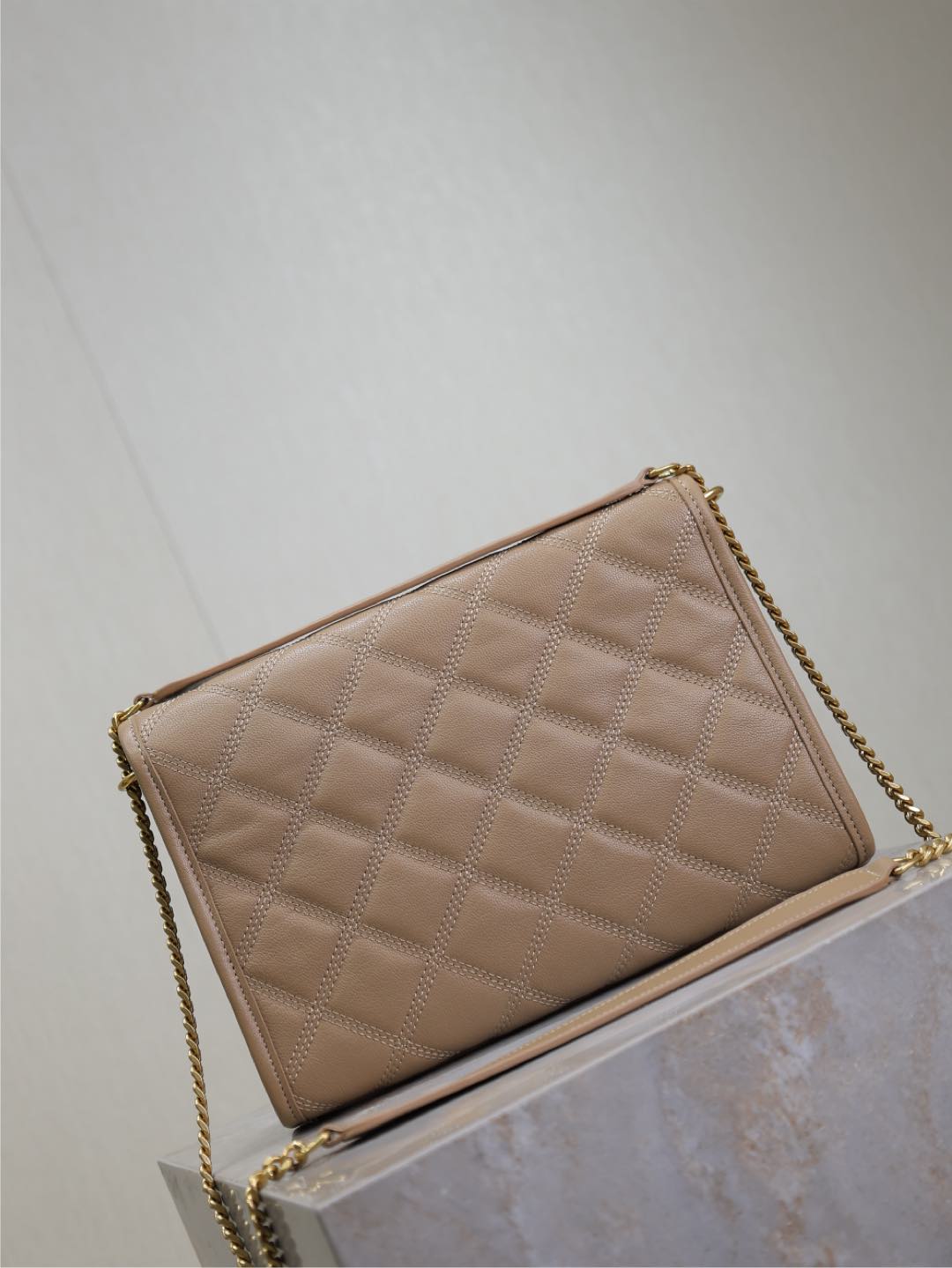 BECKY 25 IN MEDIUM BROWN QUILTED LAMBSKIN GOLD HARDWARE mysite