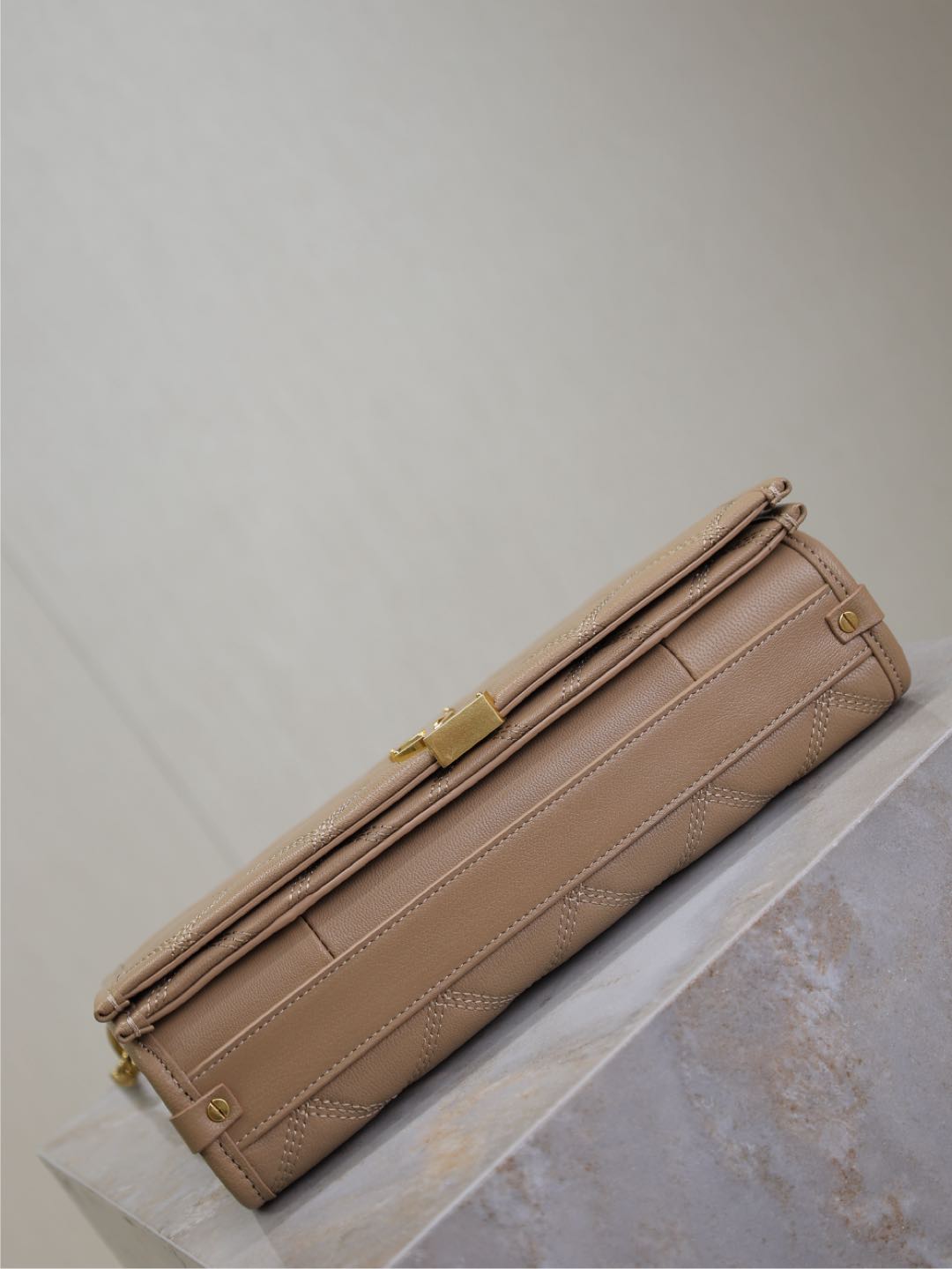 BECKY 25 IN MEDIUM BROWN QUILTED LAMBSKIN GOLD HARDWARE mysite