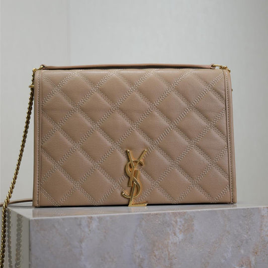 BECKY 25 IN MEDIUM BROWN QUILTED LAMBSKIN GOLD HARDWARE mysite