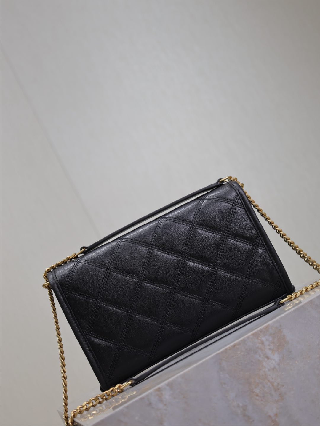 BECKY 22 IN BLACK QUILTED LAMBSKIN GOLD HARDWARE mysite