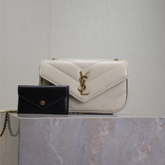 LOULOU MINI 20 IN WHITE SHEEPSKIN GOLD HARDWARE mysite