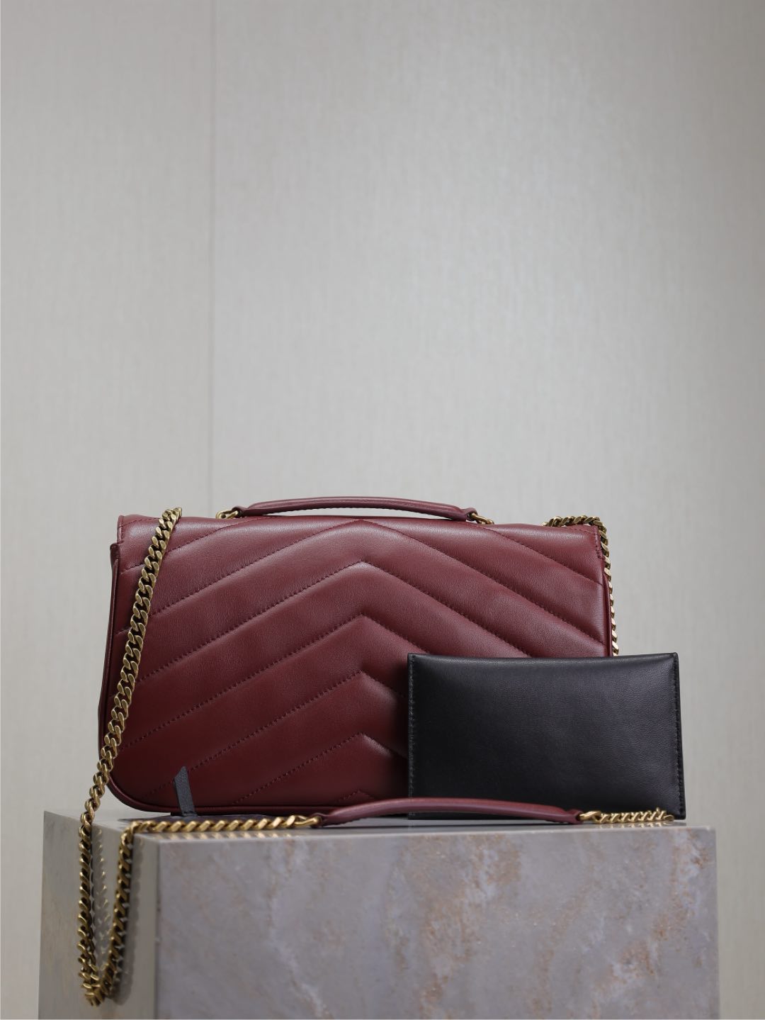 LOULOU MEDIUM 29 IN BURGUNDY RED SHEEPSKIN GOLD HARDWARE mysite