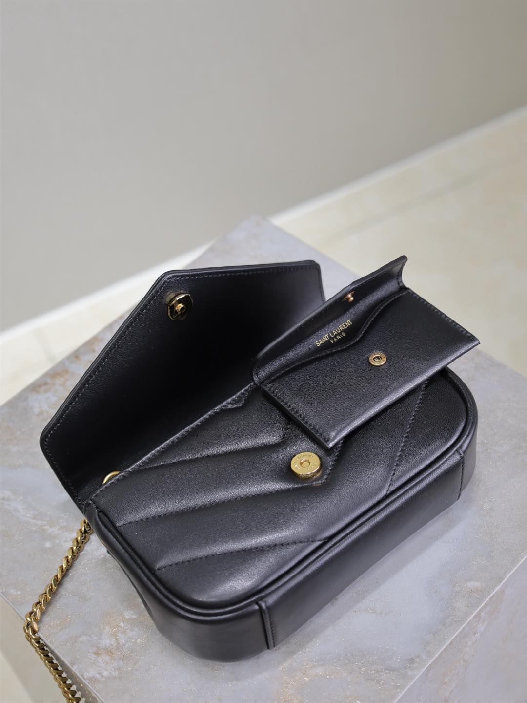 LOULOU MINI 20 IN BLACK SHEEPSKIN GOLD HARDWARE mysite