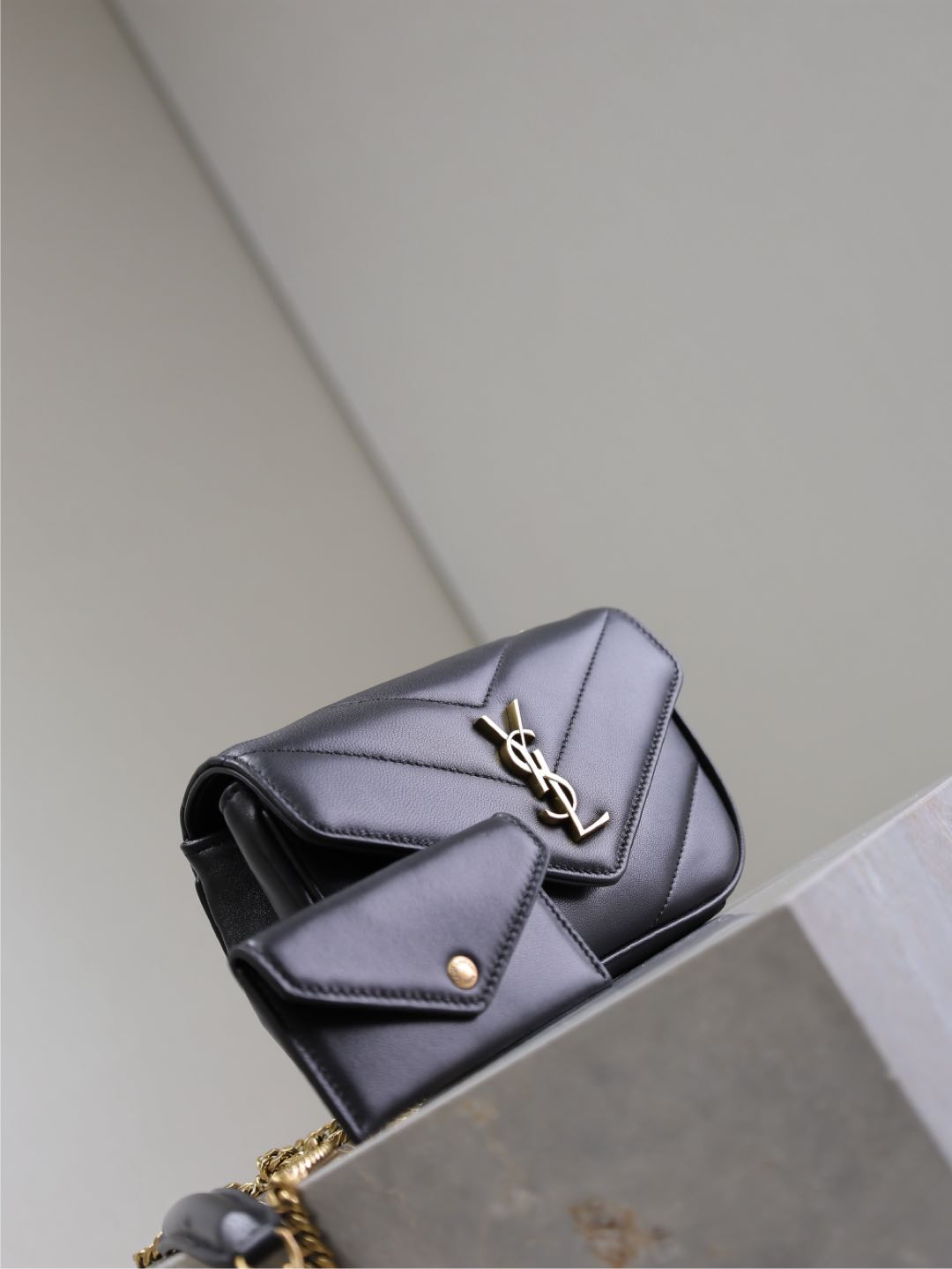 LOULOU MINI 20 IN BLACK SHEEPSKIN GOLD HARDWARE mysite
