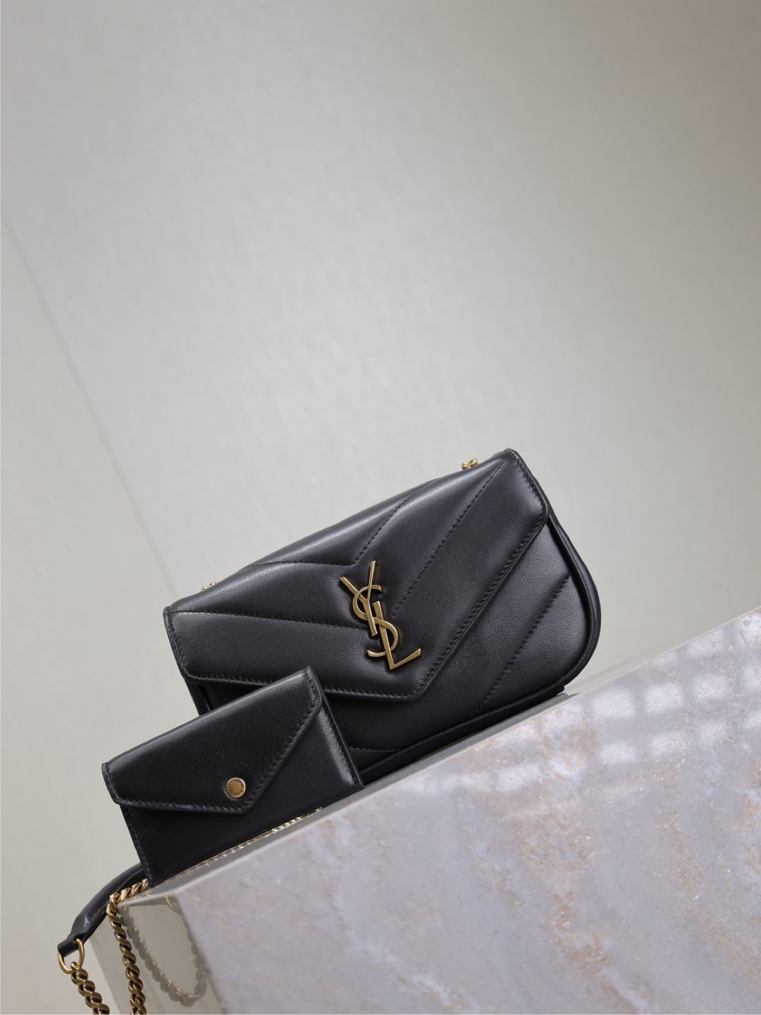 LOULOU MINI 20 IN BLACK SHEEPSKIN GOLD HARDWARE mysite