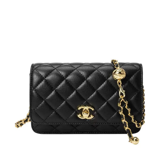 Wallet On Chain Shiny Lambskin Pearls Gold Tone Metal-1-2 mysite