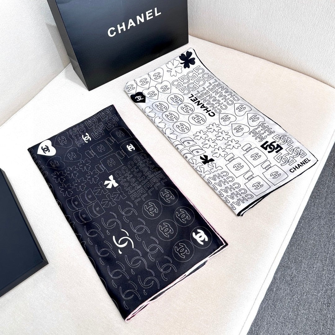 CHANEL 25S SCARF 90 IN SILK 724784 mysite