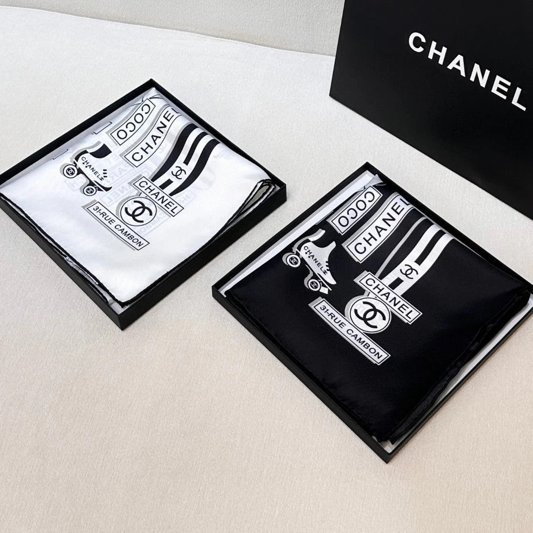 CHANEL 25S SCARF 90 IN SILK 729054 mysite