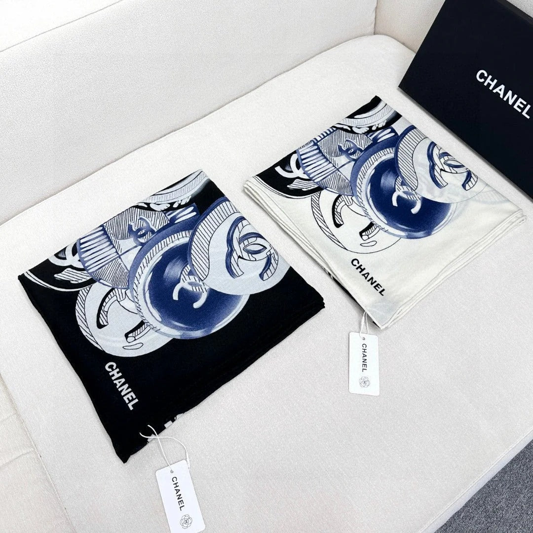 CHANEL 25S SCARF 140 IN CASHMERE SILK 642080 mysite