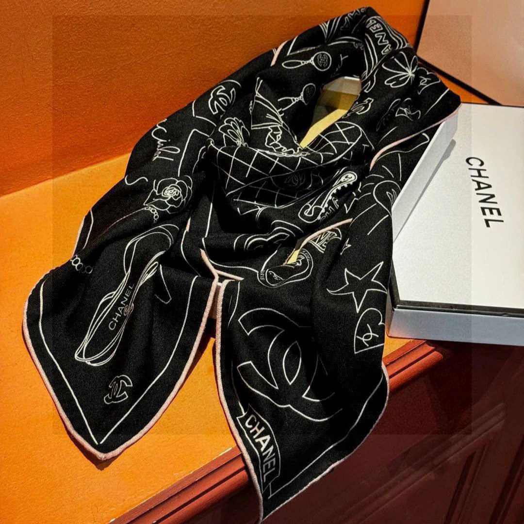 CHANEL 25S SCARF 140 IN SILK 735811 mysite