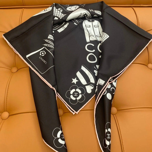 CHANEL 25S SCARF 90 IN SILK 703696 mysite
