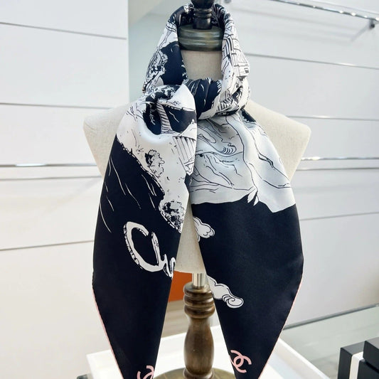 CHANEL 25S SCARF 90 IN SILK 735864 mysite
