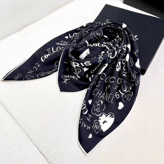 CHANEL 25S SCARF 90 IN SILK 730661 mysite