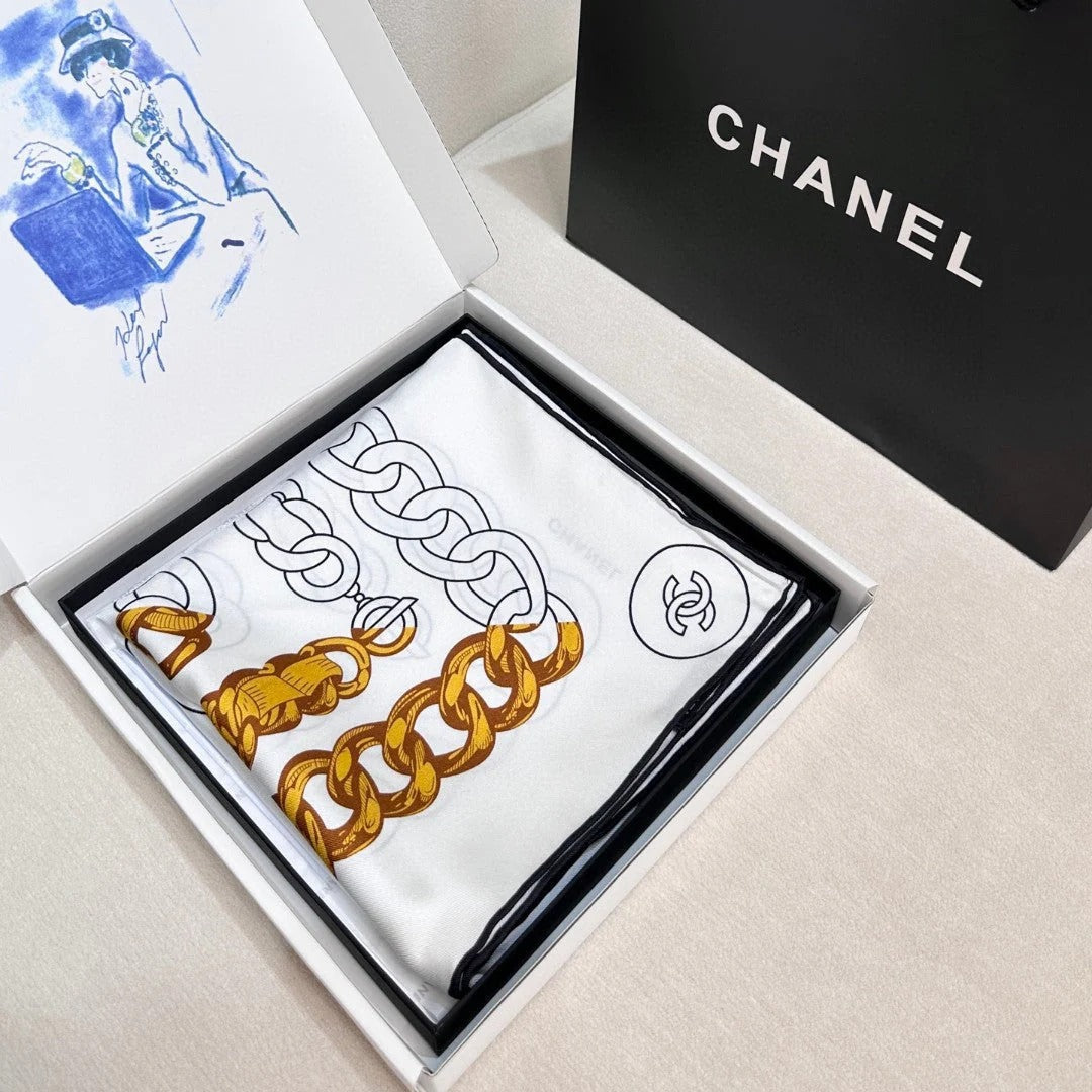 CHANEL 25S SCARF 90 IN SILK 729043 mysite
