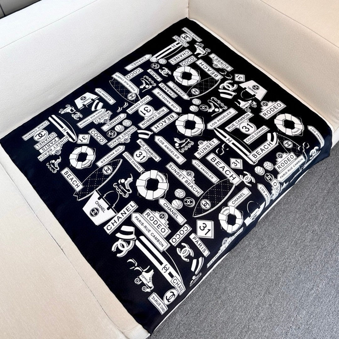 CHANEL 25S SCARF 90 IN SILK 729053 mysite