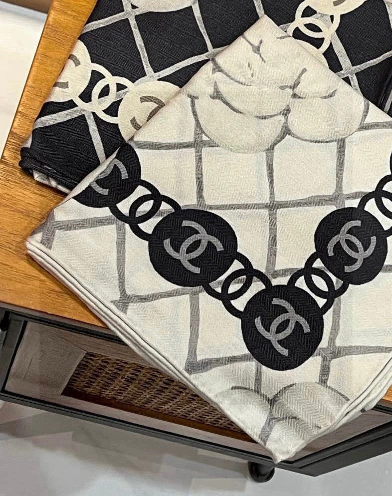 CHANEL 25S SCARF 110 IN CASHMERE SILK 730602 mysite