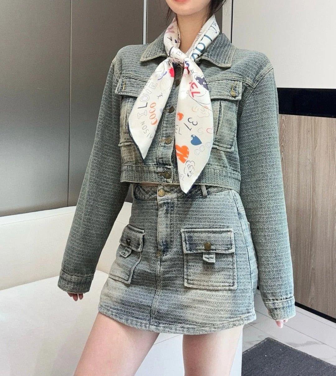 CHANEL 25S SCARF 90 IN SILK 730662 mysite