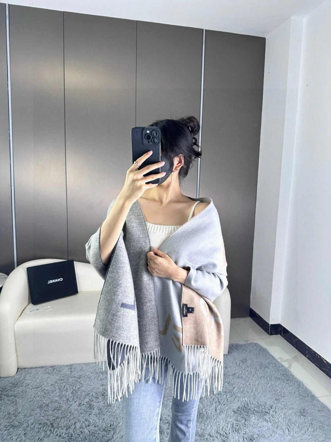 CHANEL 25S SCARF 180 IN CASHMERE 724825 mysite