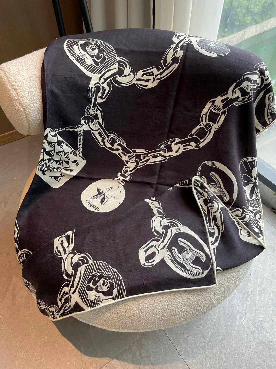 CHANEL 25S SCARF 140 IN CASHMERE SILK 733891 mysite