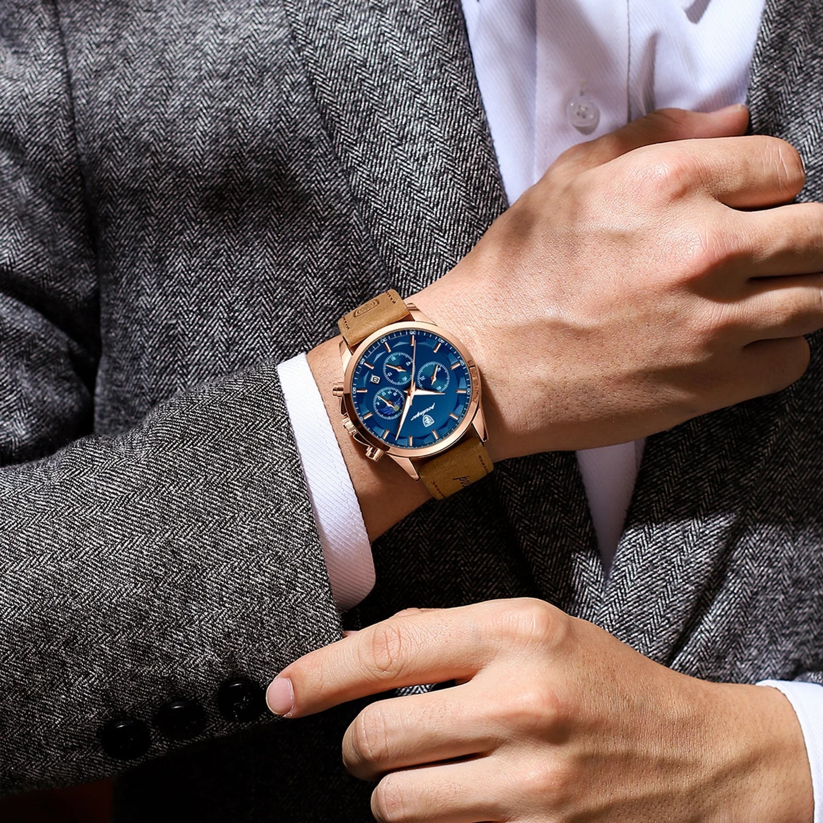 Poedagar ChronoLuxe Sport – Luxury Chronograph Quartz Watchs-1 mysite