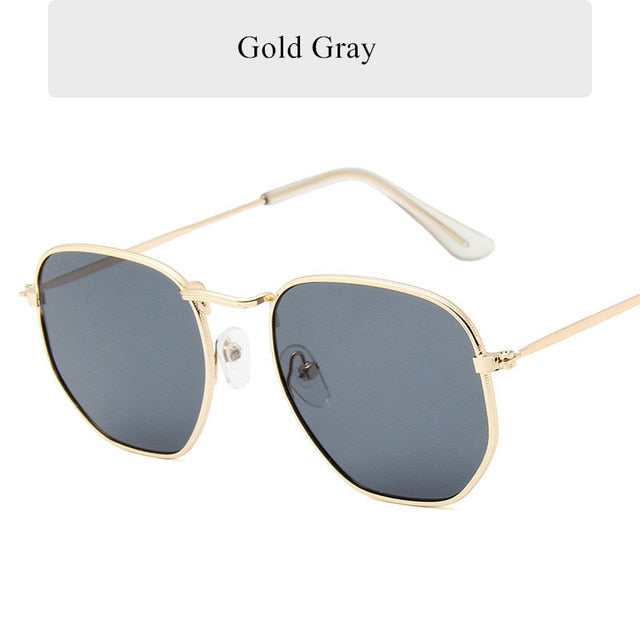 Oulylan Vintage Polygon Sunglasses Women Men Brand Metal Frame Sun Glasses Ladies UV400 Female Luxury Polygonal Sunglass Males mysite