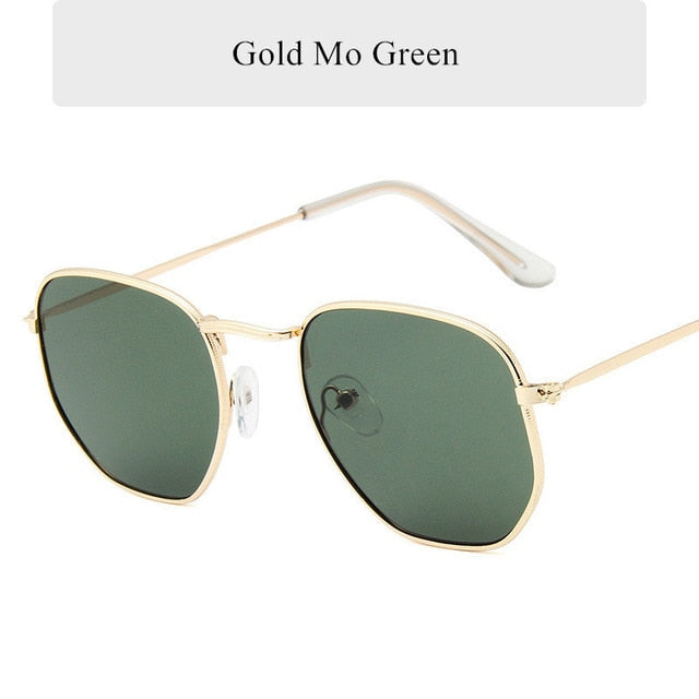 Oulylan Vintage Polygon Sunglasses Women Men Brand Metal Frame Sun Glasses Ladies UV400 Female Luxury Polygonal Sunglass Males mysite